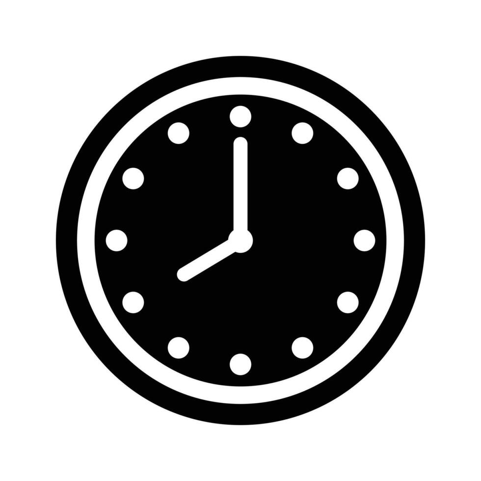 Face Clock Vector Flat, Clock Face Vector Isolated, Classic And Modern Black Wall Clock For UI UX Design, Presentation, Website And Apps, Office Hour, Deadline Illustration, Schedule Icon