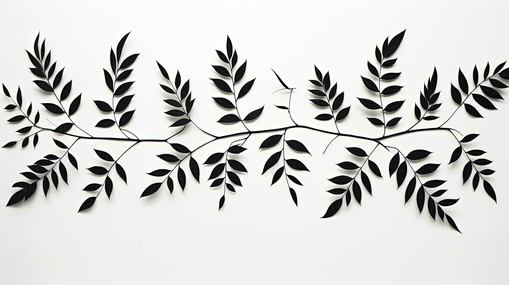 Shadow of tree leaves on white wall background. silhouette concept photo