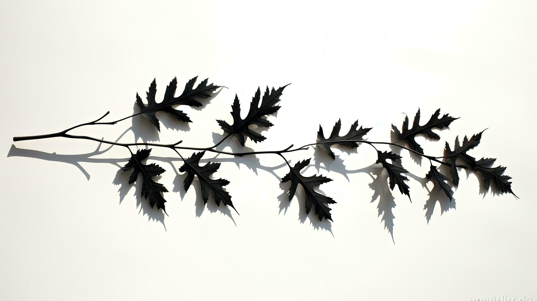 shadows of leaves on a wall. silhouette concept photo