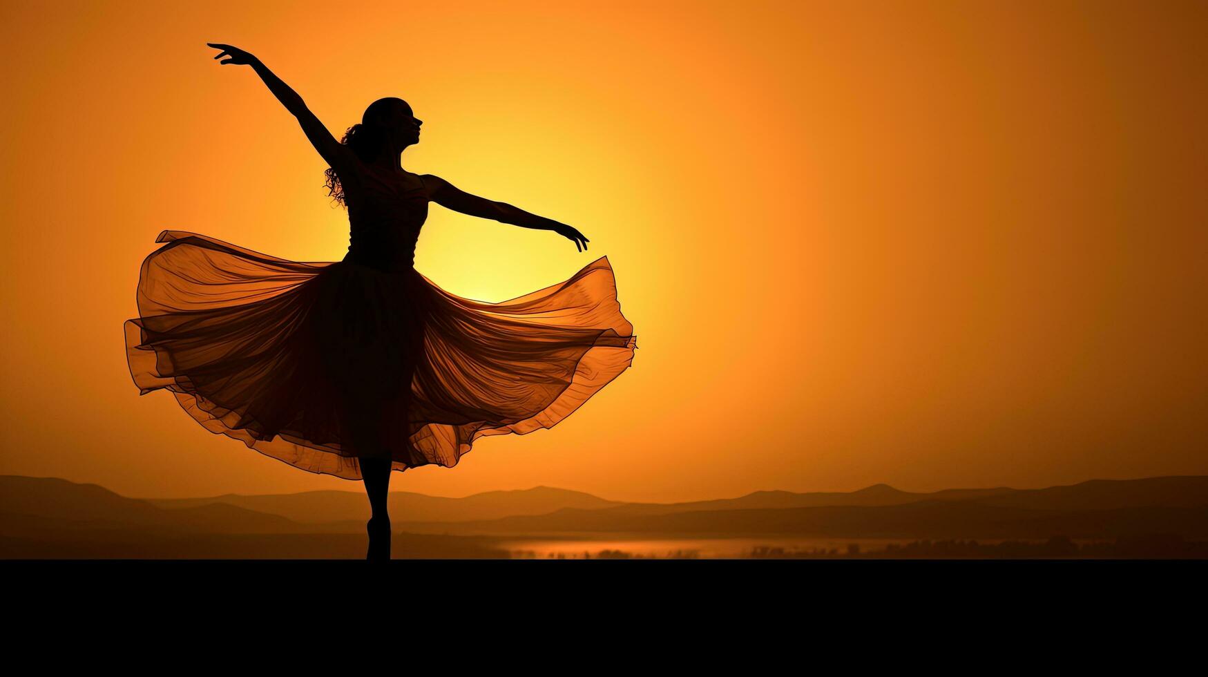 elegant dancer outline. silhouette concept photo