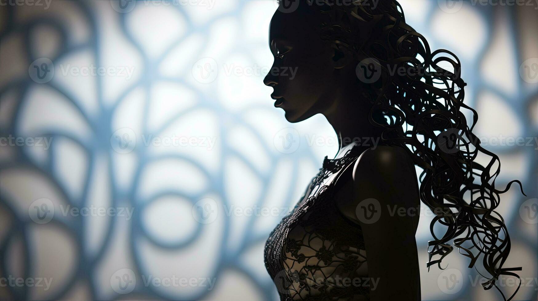 Metal mannequin imitating female form. silhouette concept photo