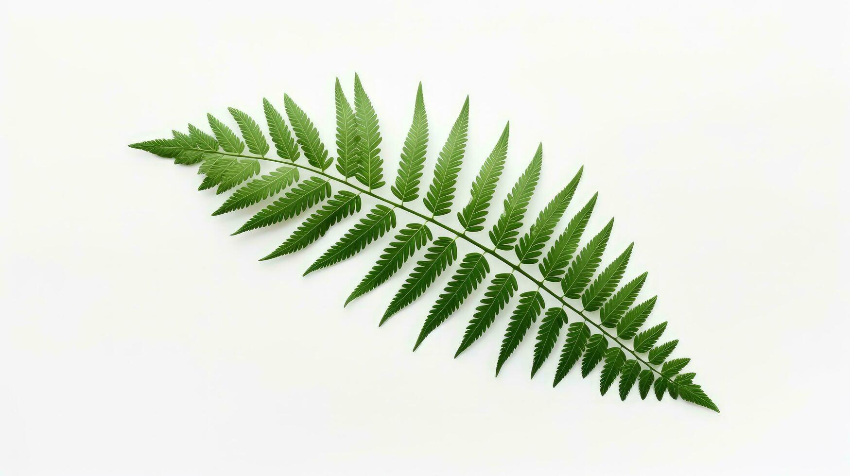 Green fern leaf on white background isolated Dried plant leaf decorative. silhouette concept photo