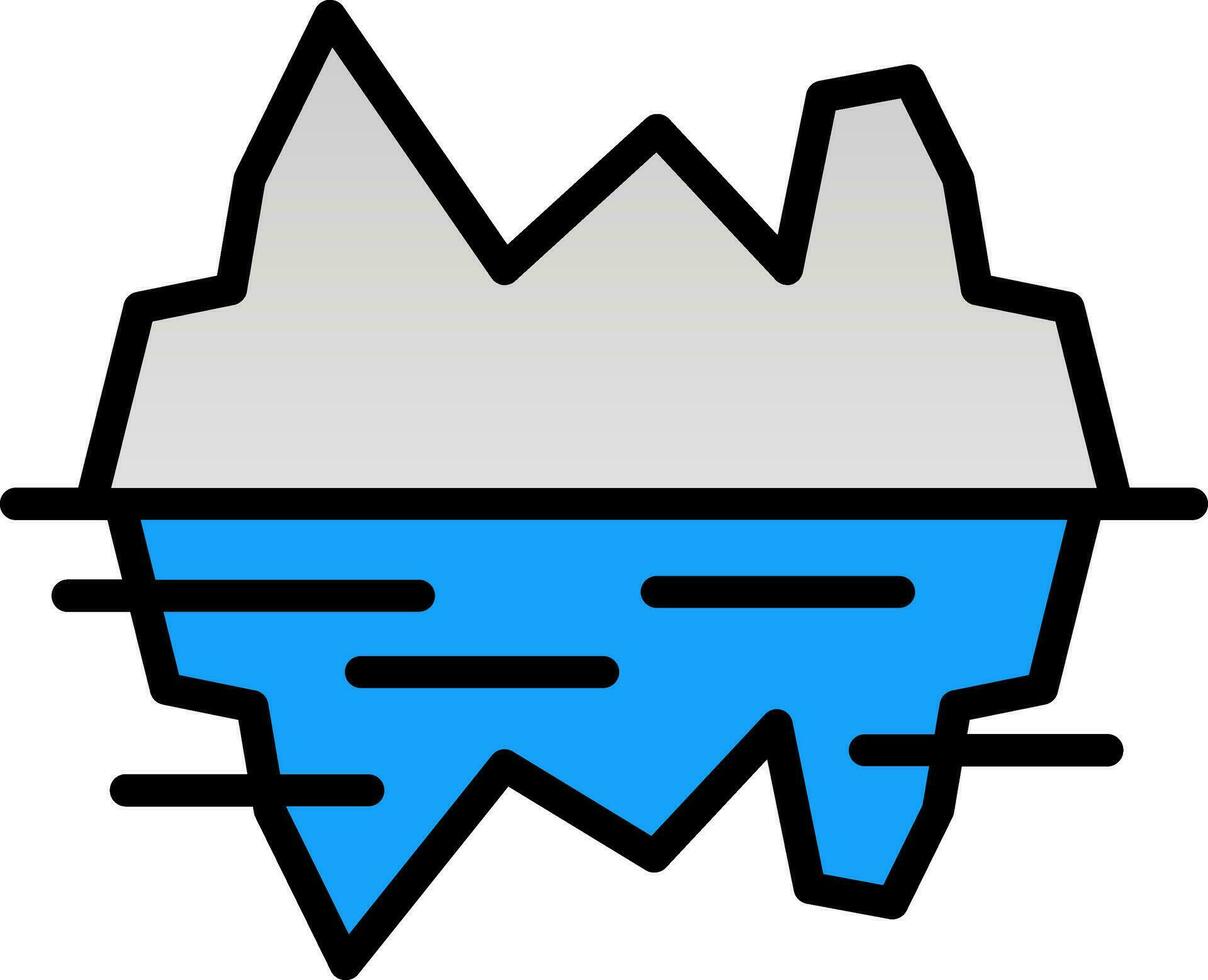 glaciar bahía vector icono diseño