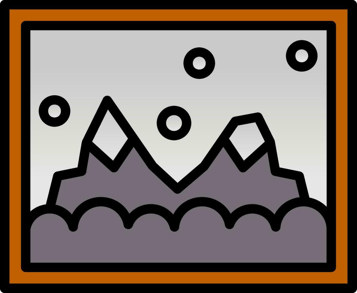 Snowy landscape painting Vector Icon Design