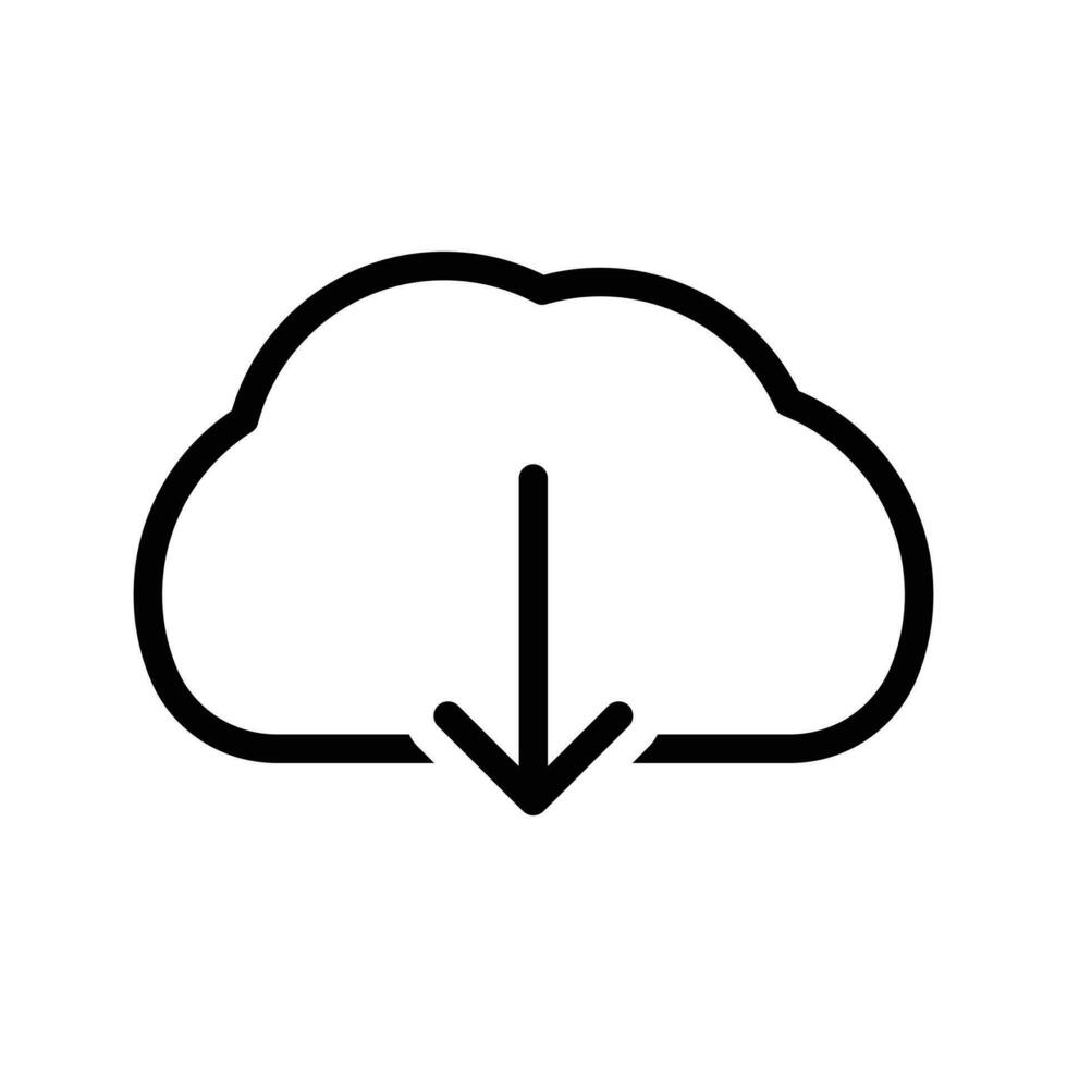 Download Icon, Download Button, Download Symbol For Mobile Application And Website, User Interface Icon Design Element Vector Illustration