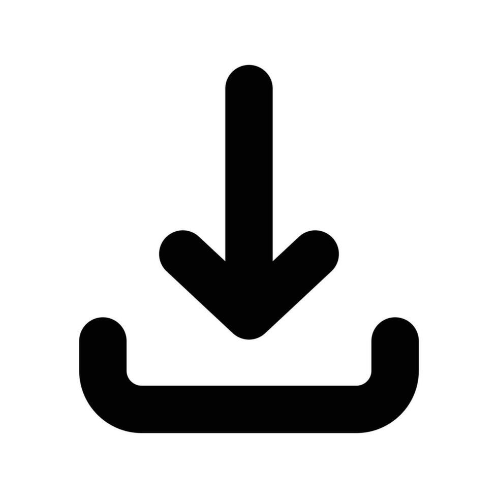 Download Icon, Download Button, Download Symbol For Mobile Application And Website, User Interface Icon Design Element Vector Illustration