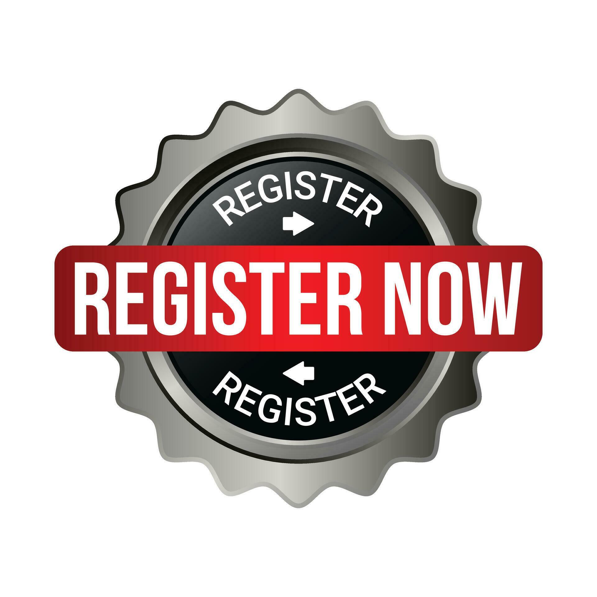 Glossy Register Now Button Register Here Register Now Badge Emblem Glossy Register Now Button Register Here Register Now Badge Emblem