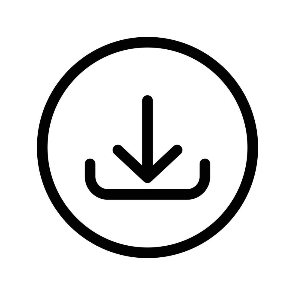 Download Icon, Download Button, Download Symbol For Mobile Application And Website, User Interface Icon Design Element Vector Illustration