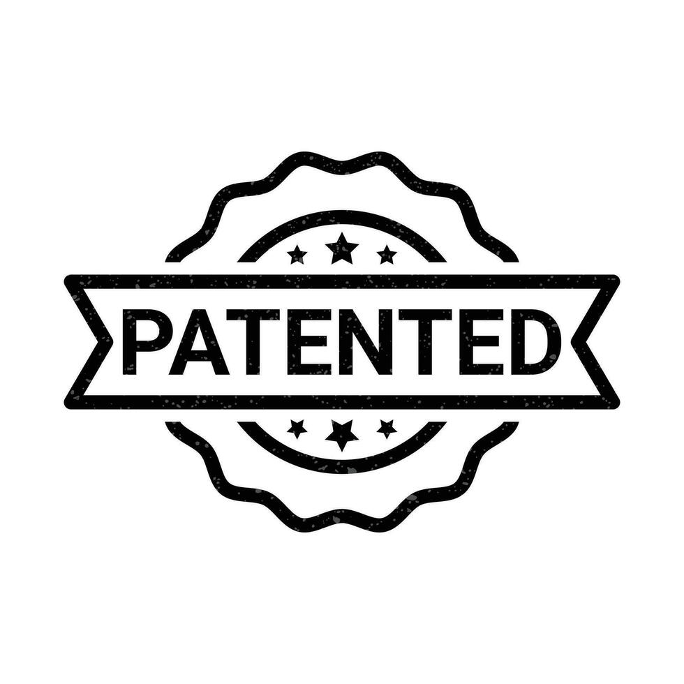 patentado estampilla, patentado insignia, caucho estampilla, patentar aprobado etiqueta, certificado icono, logo, retro, antiguo, patentar aplicado icono, intelectual propiedad vector ilustración con grunge textura