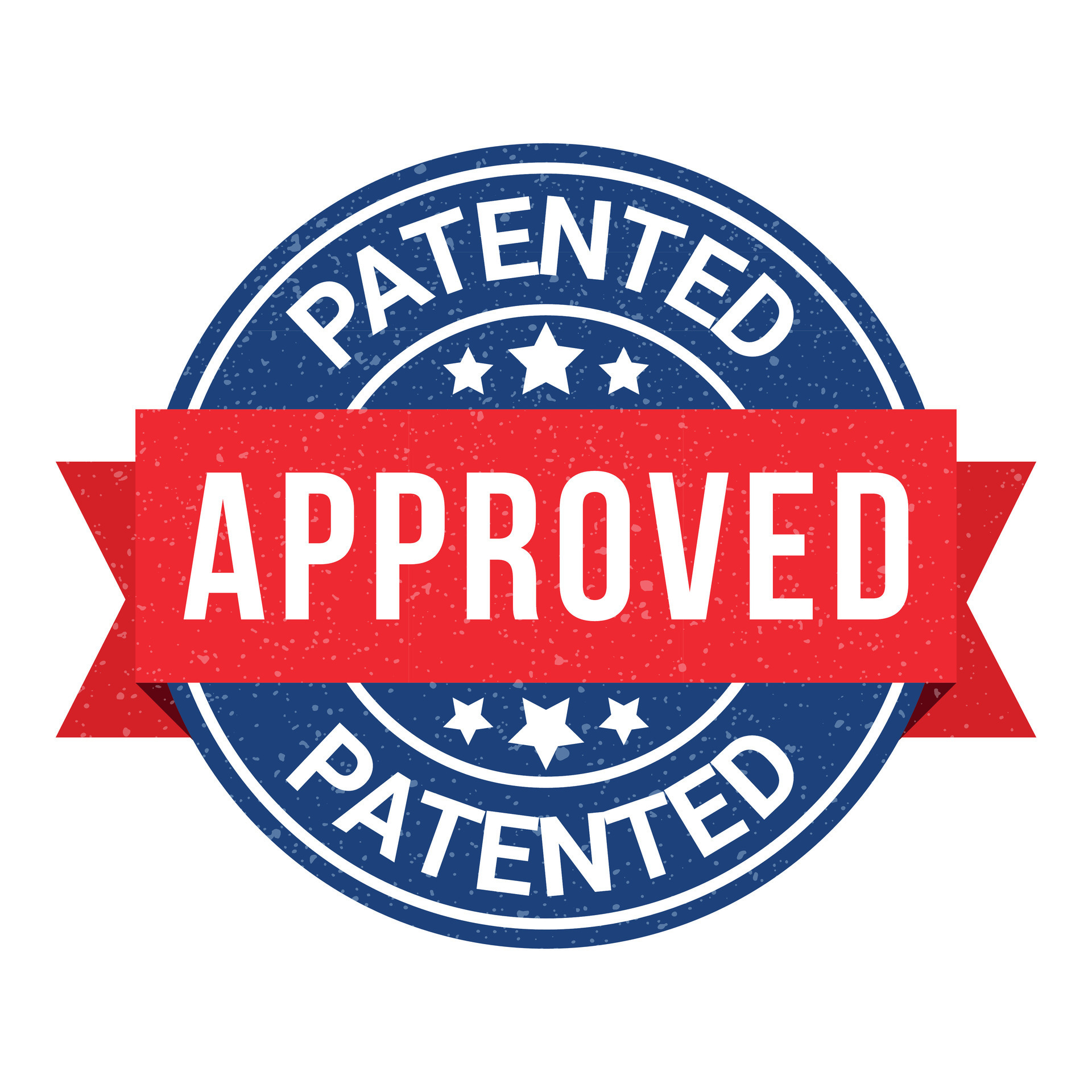 Patented Stamp, Patented Badge, Rubber Stamp, Patent Approved Label