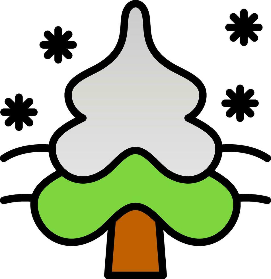 Snow-covered tree Vector Icon Design