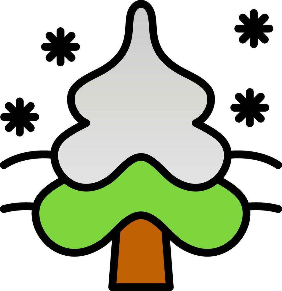 cubierto de nieve árbol vector icono diseño