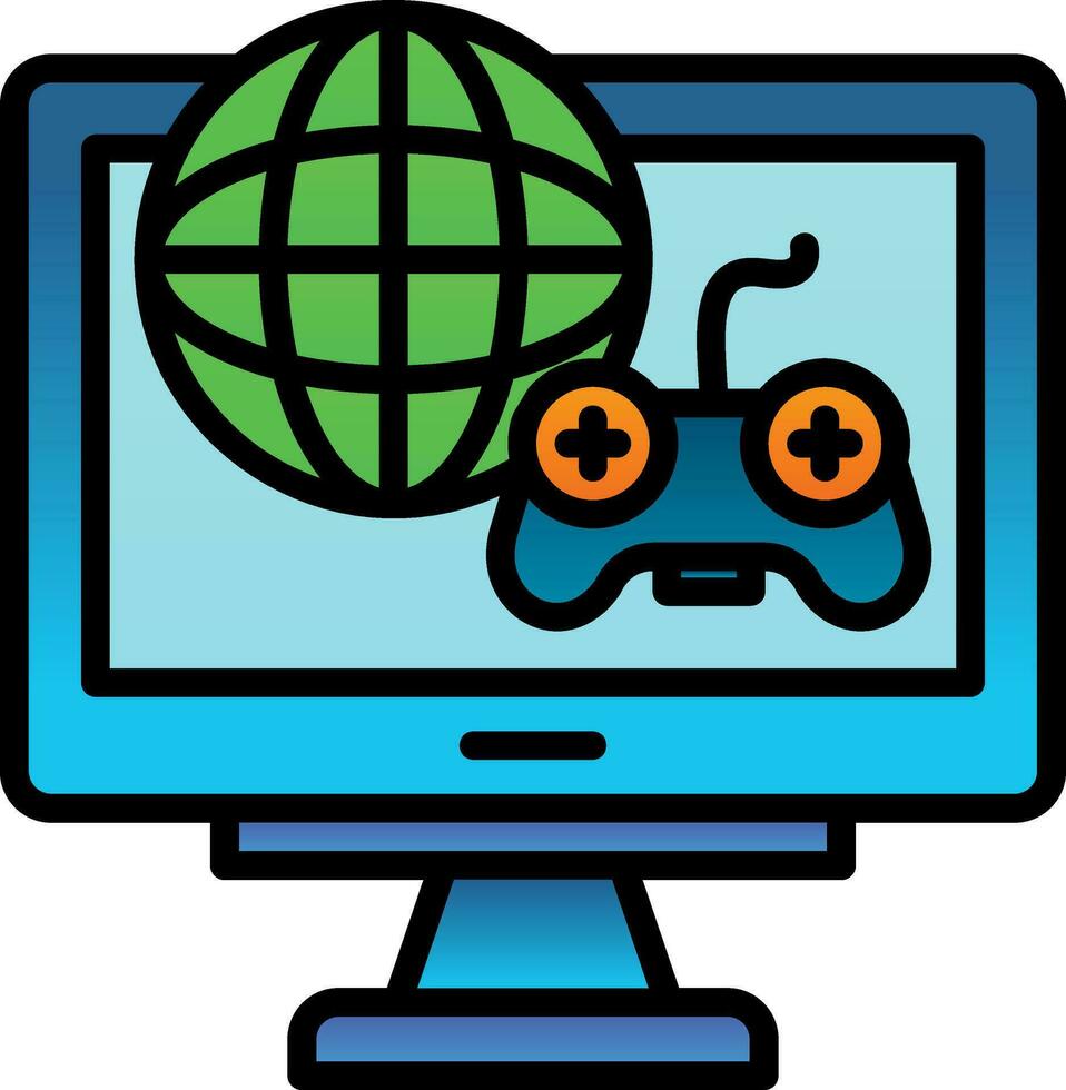 Online Gaming Vector Icon Design