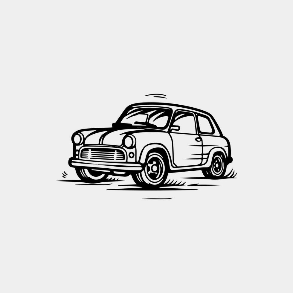 retro car, sketch for your design vector