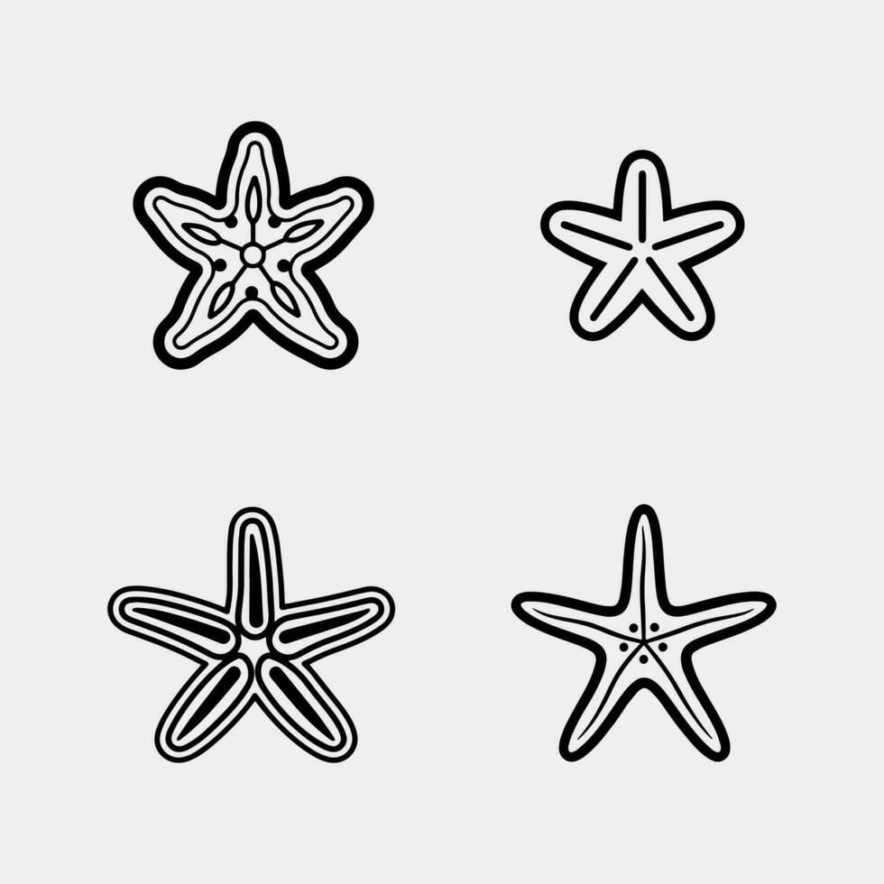 starfish icon. set of starfish vector icons on white background