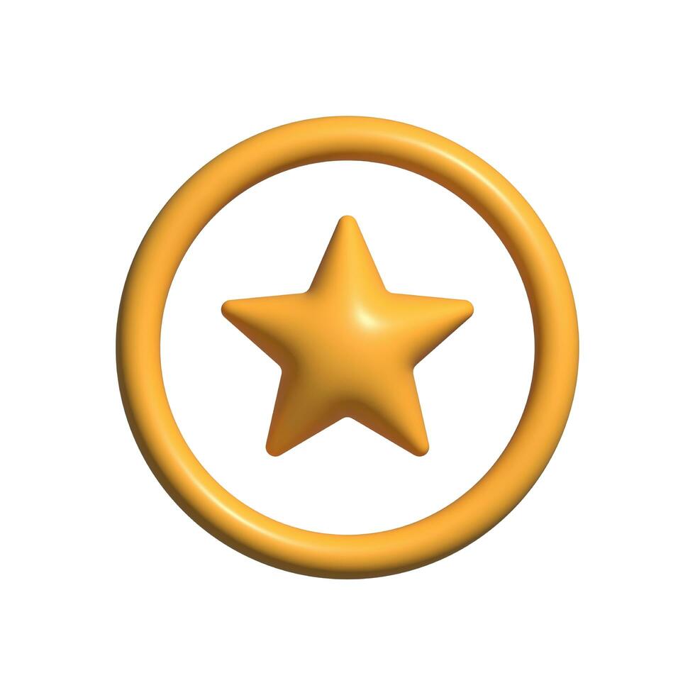 3d rendered star reward badge icon photo