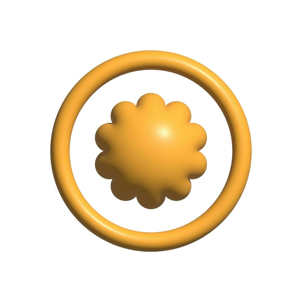 3d rendered flower reward badge icon photo