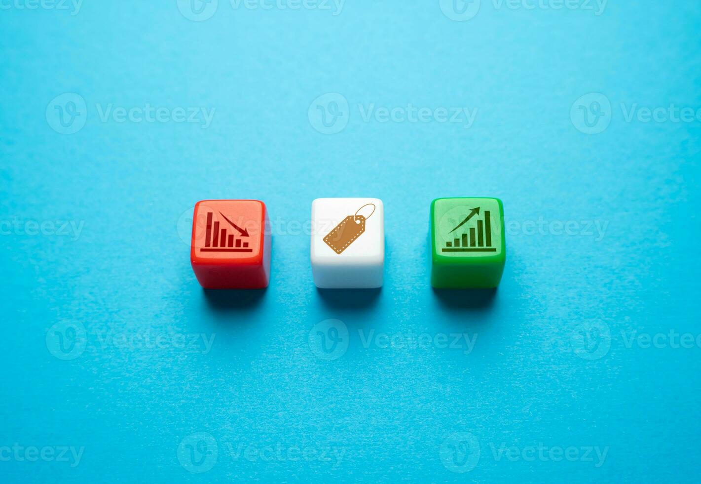 Falling and rising prices. Increase or decrease. Rise and fall. inflation and deflation. Seasonal value fluctuations. Pricing in stock markets. Analytics, forecasting. Investments. Speculation. photo