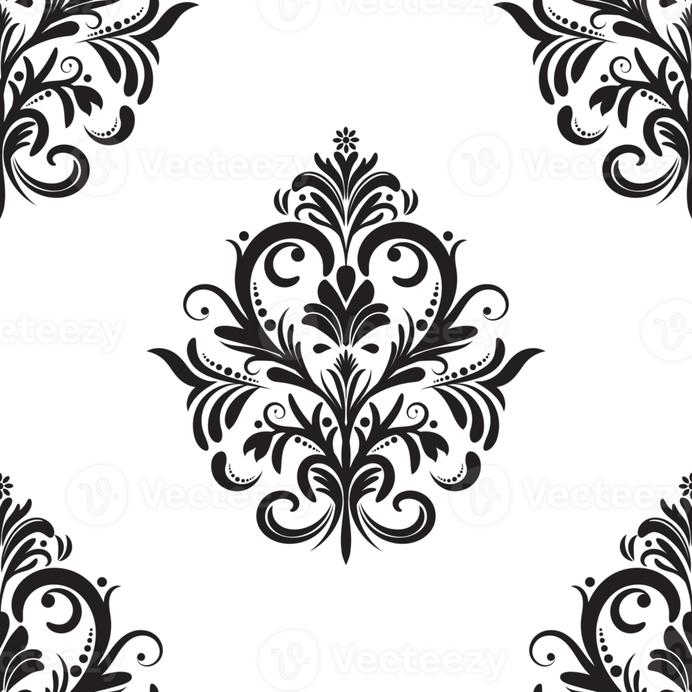 Damask pattern. Luxury wallpaper texture ornament decor. Baroque Textile, fabric, tiles. png