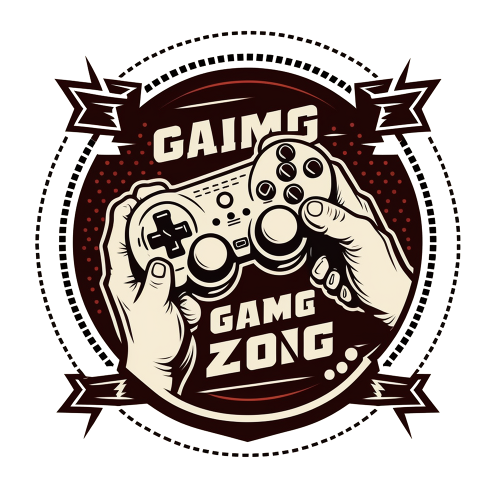 Gaming vector round badge, emblem or logo with console gamepad isolated ...