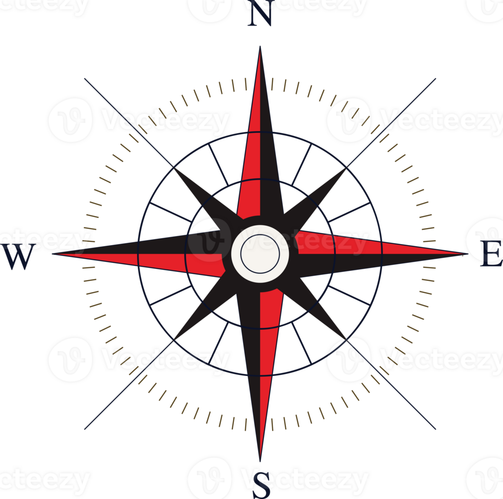 kompas roos icoon klassiek vlak ontwerp sjabloon png