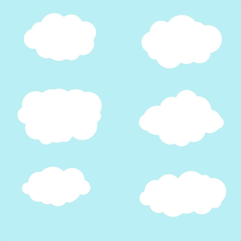 Blue bubbles cloud. Isolated Cartoon flat illustration. White sky and good summer weather. vector