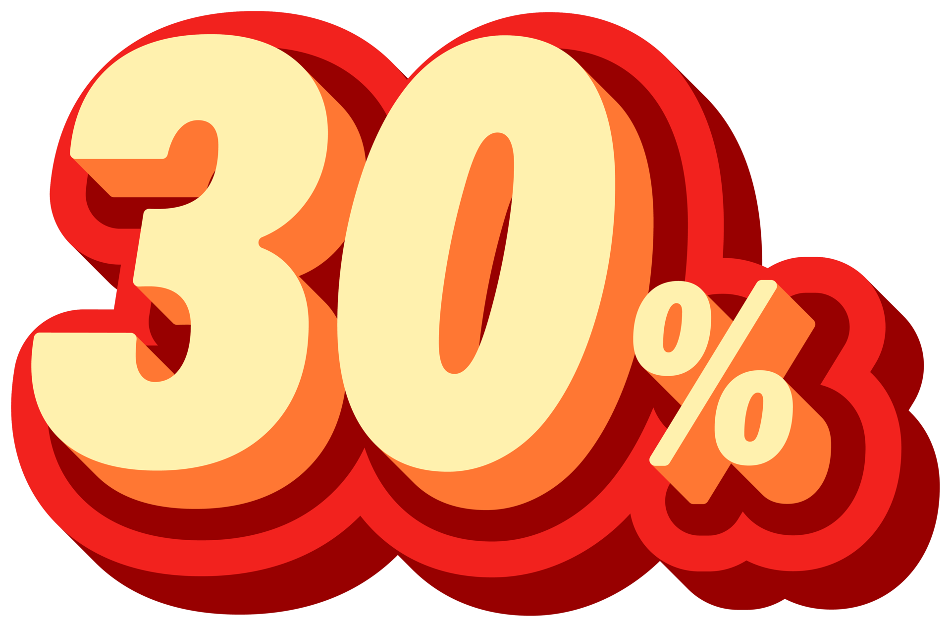 Sale 30 Percentage Promotion Label Sale Alphabet 3d Text Effect 