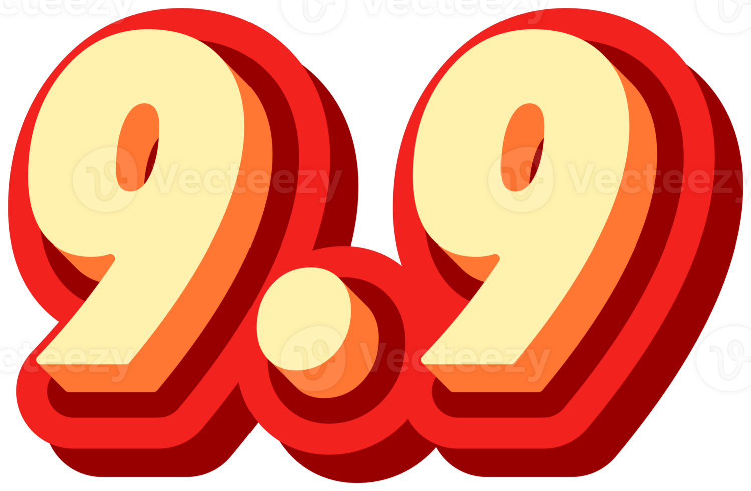 9.9 sale, Promotion label sale, alphabet 3d text effect, promotion