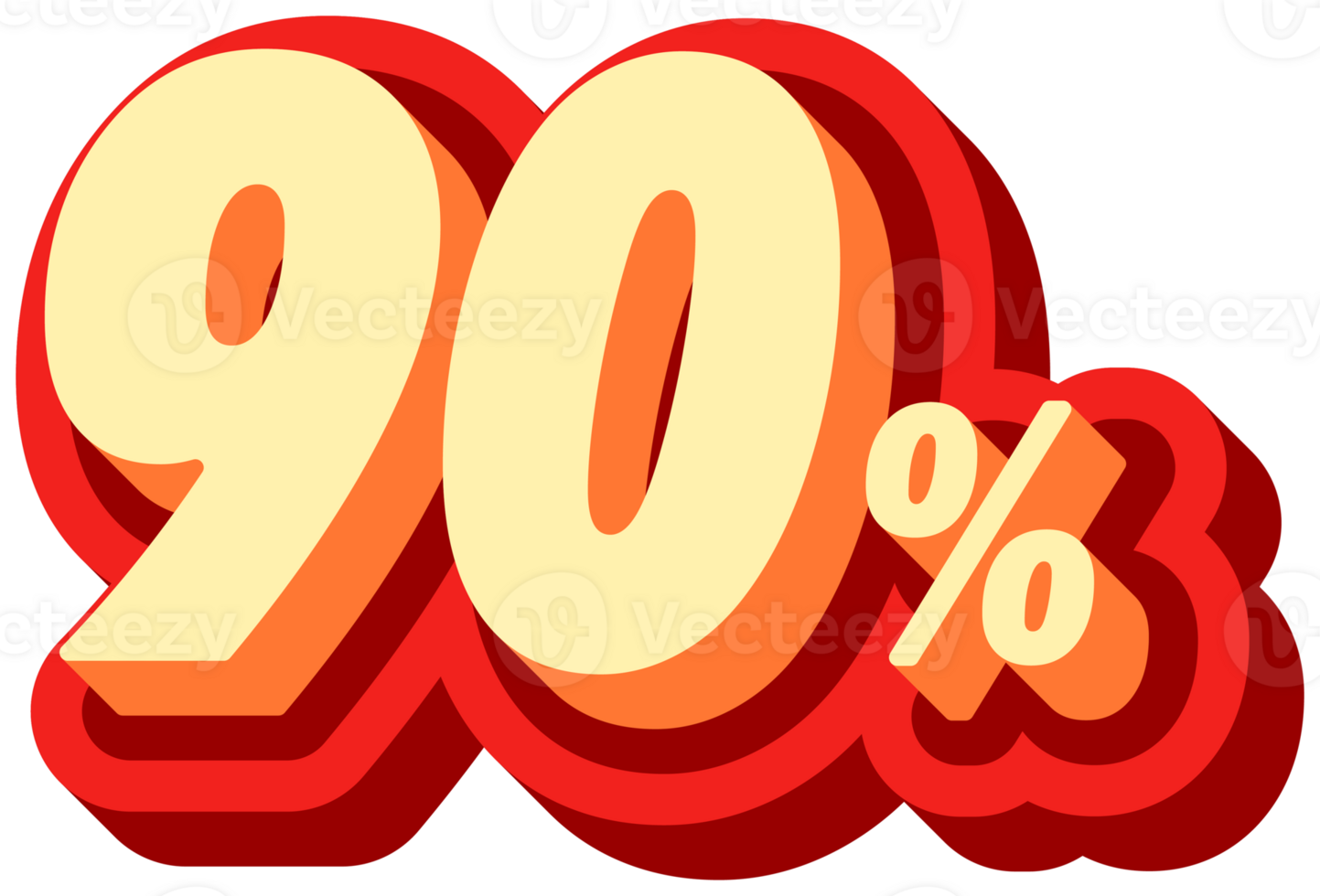 Sale 90 percentage, Promotion label sale, alphabet 3d text effect, promotion discount label. png