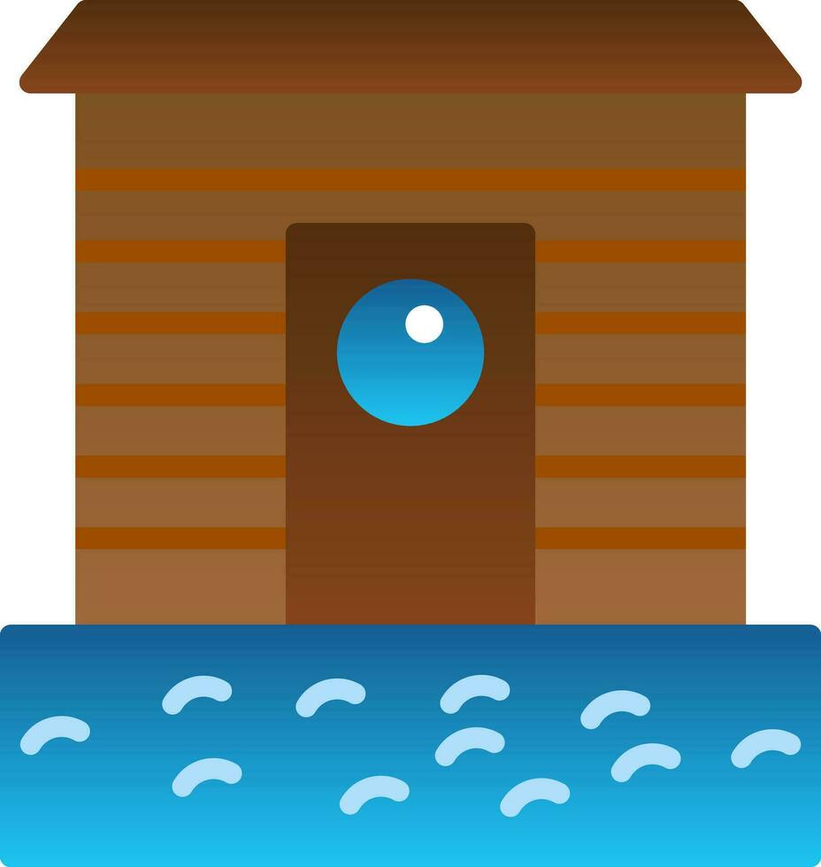 Ice fishing hut Vector Icon Design