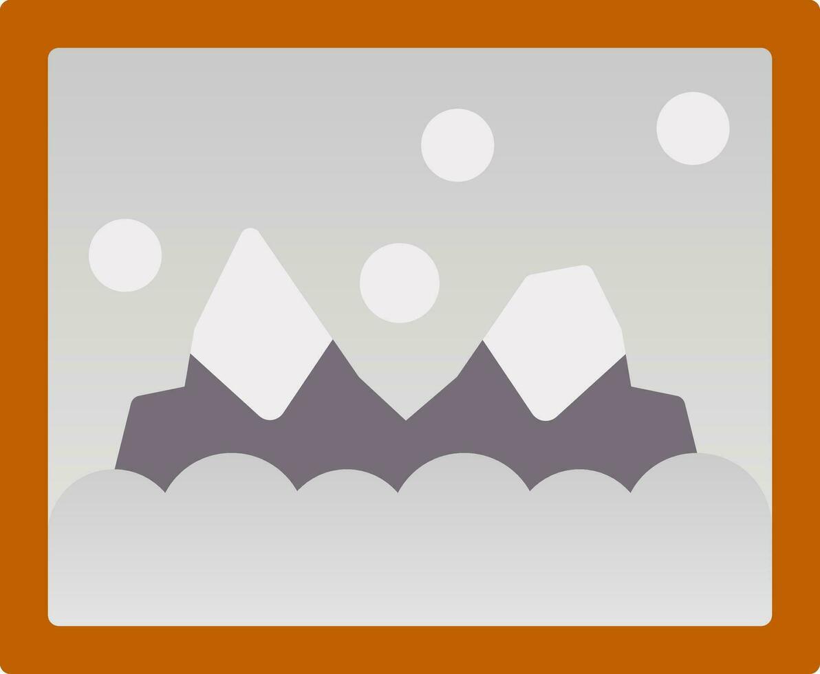 Nevado paisaje pintura vector icono diseño