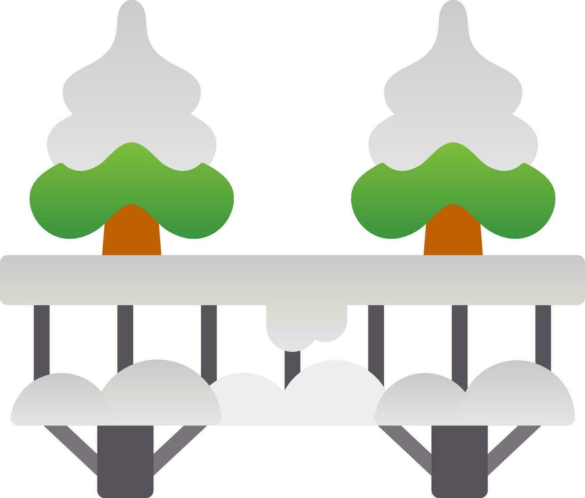 cubierto de nieve puente vector icono diseño