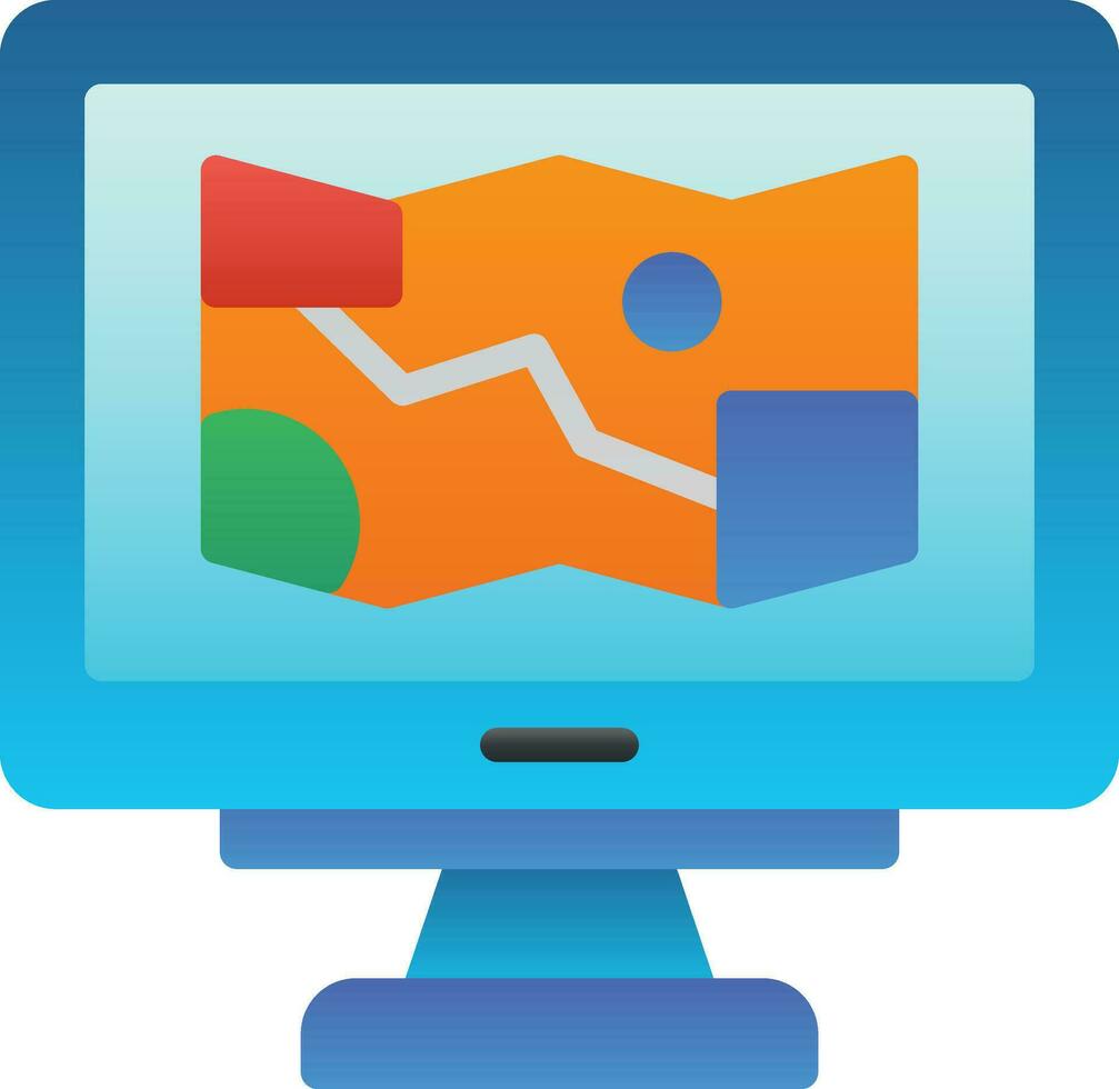 Game Map Vector Icon Design