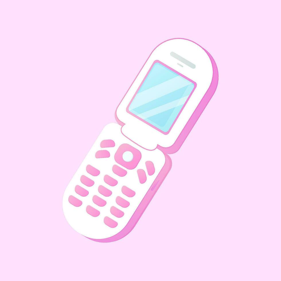 pink child's mobile phone vector