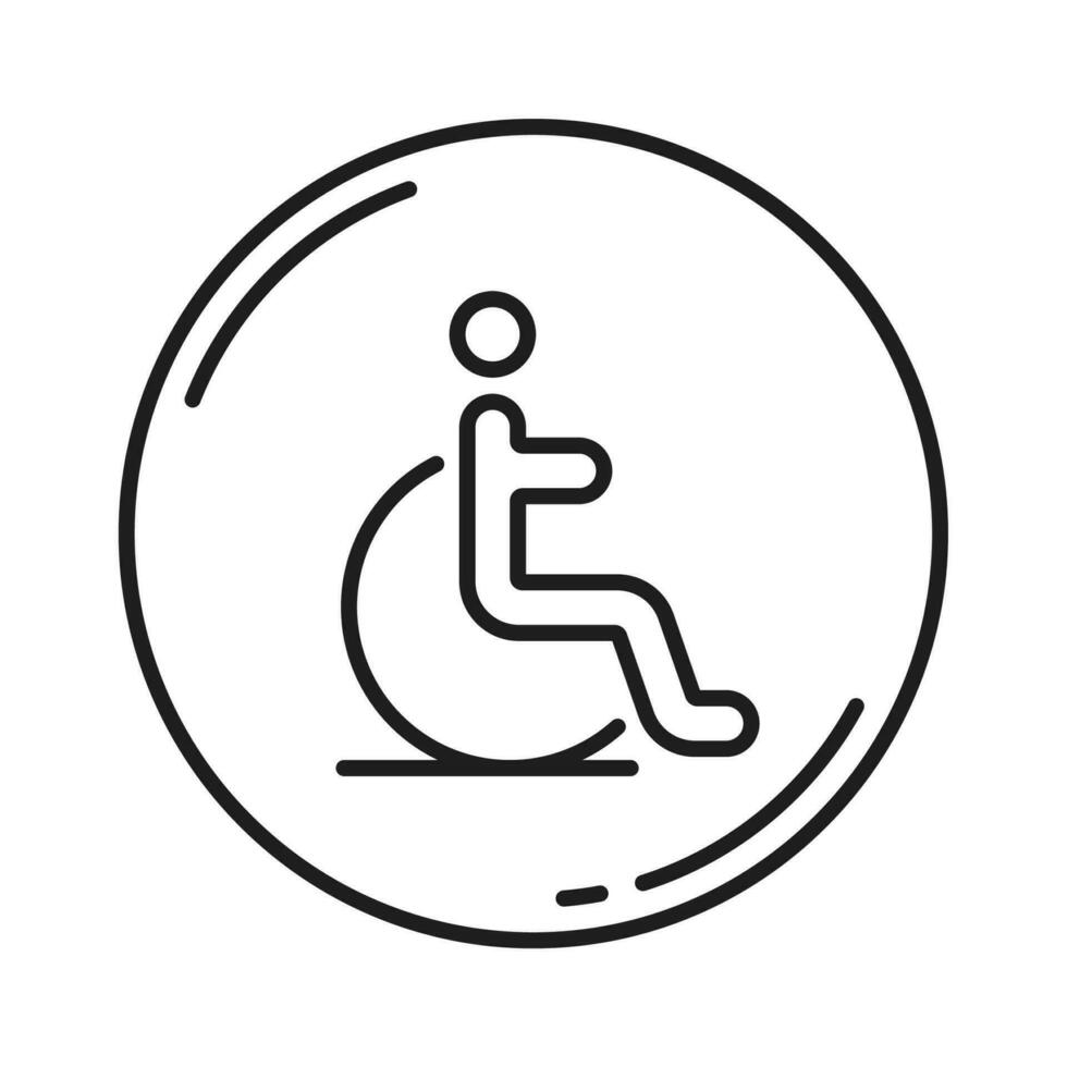 Parking for disabled line icon, car garage service vector