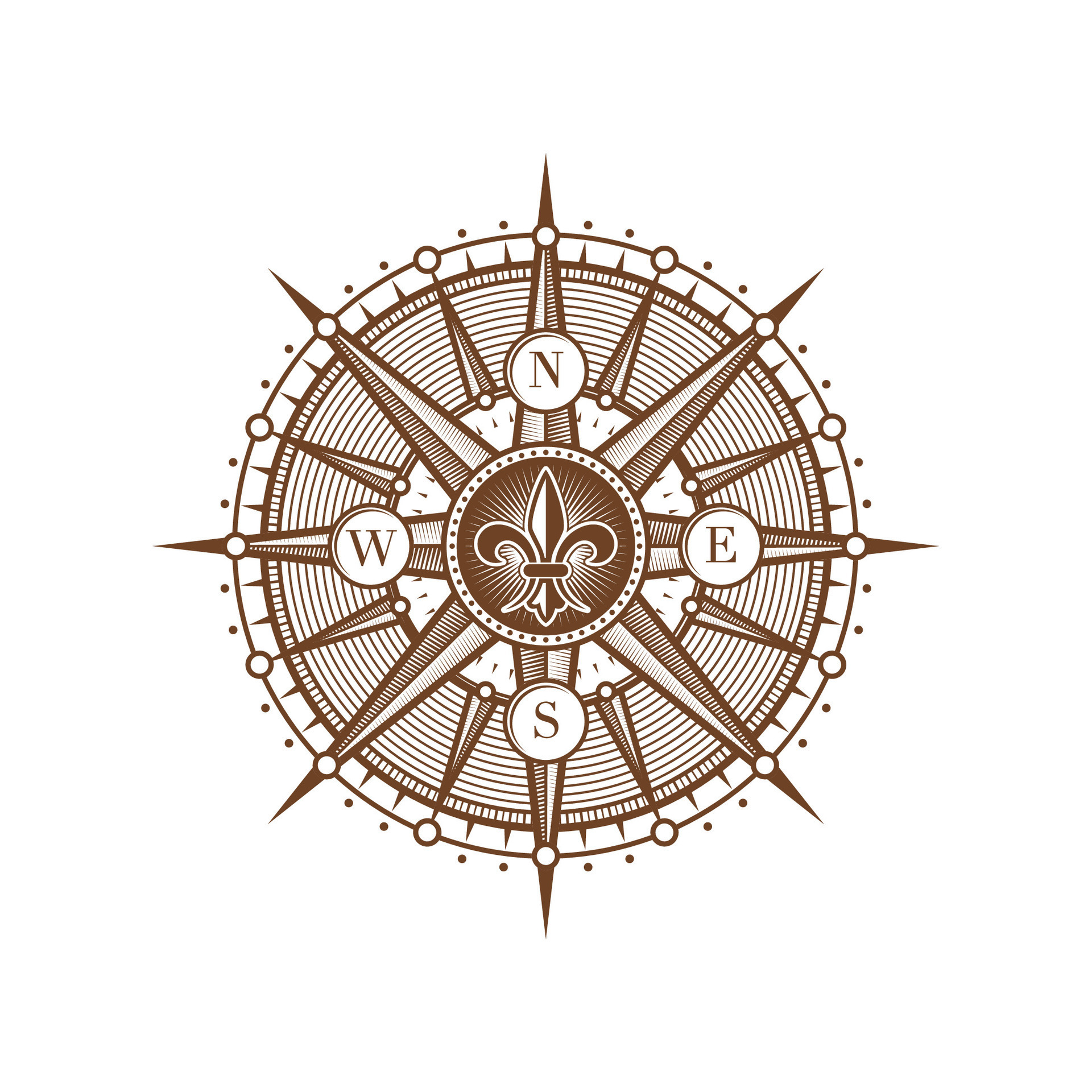 vintage compass sketch