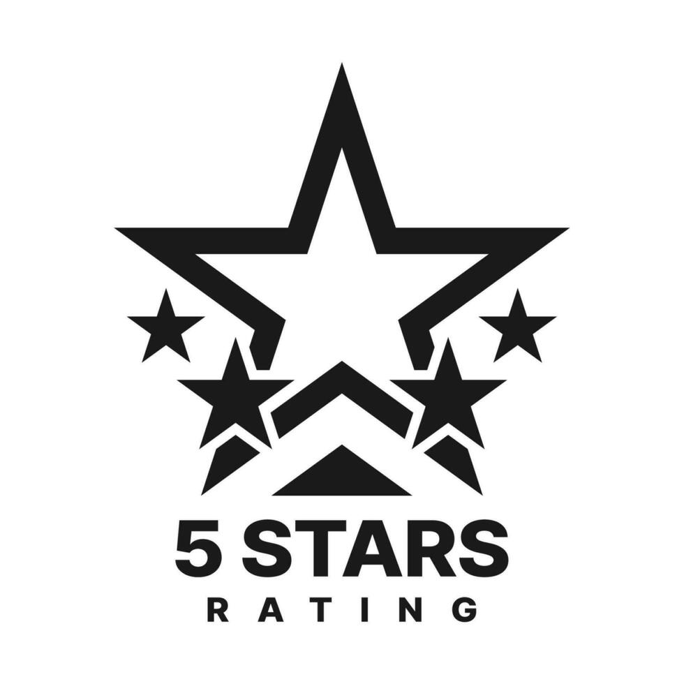 Five stars rating, best award icon, quality review vector