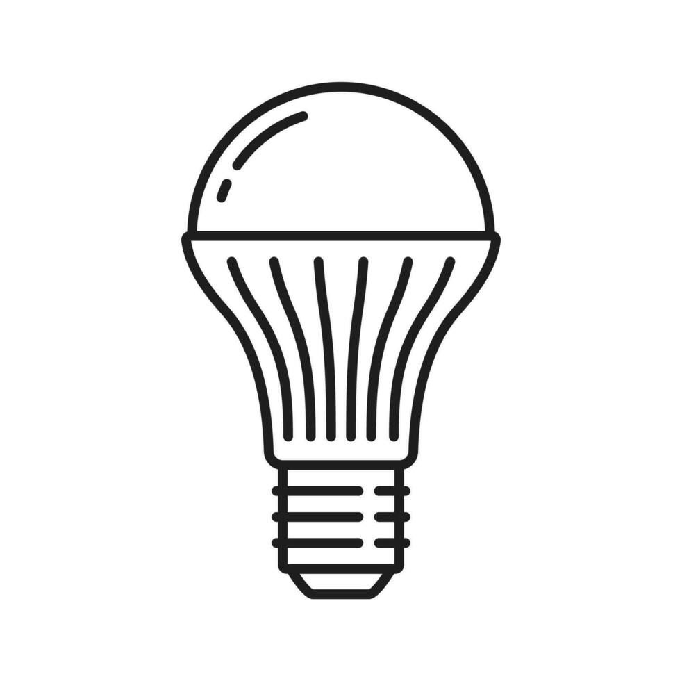 ligero bulbo y LED lámpara línea icono o pictograma vector