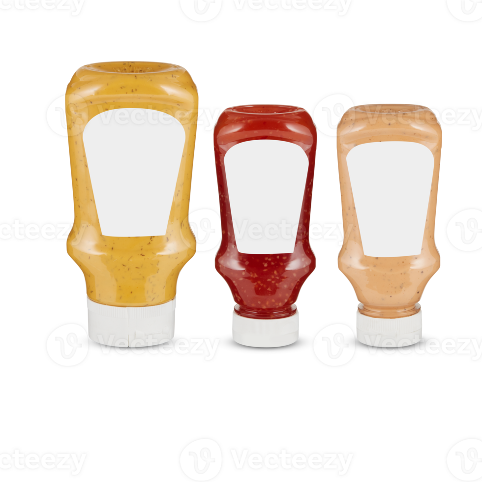 sauce bottle has an empty label cut out isolated transparent background png