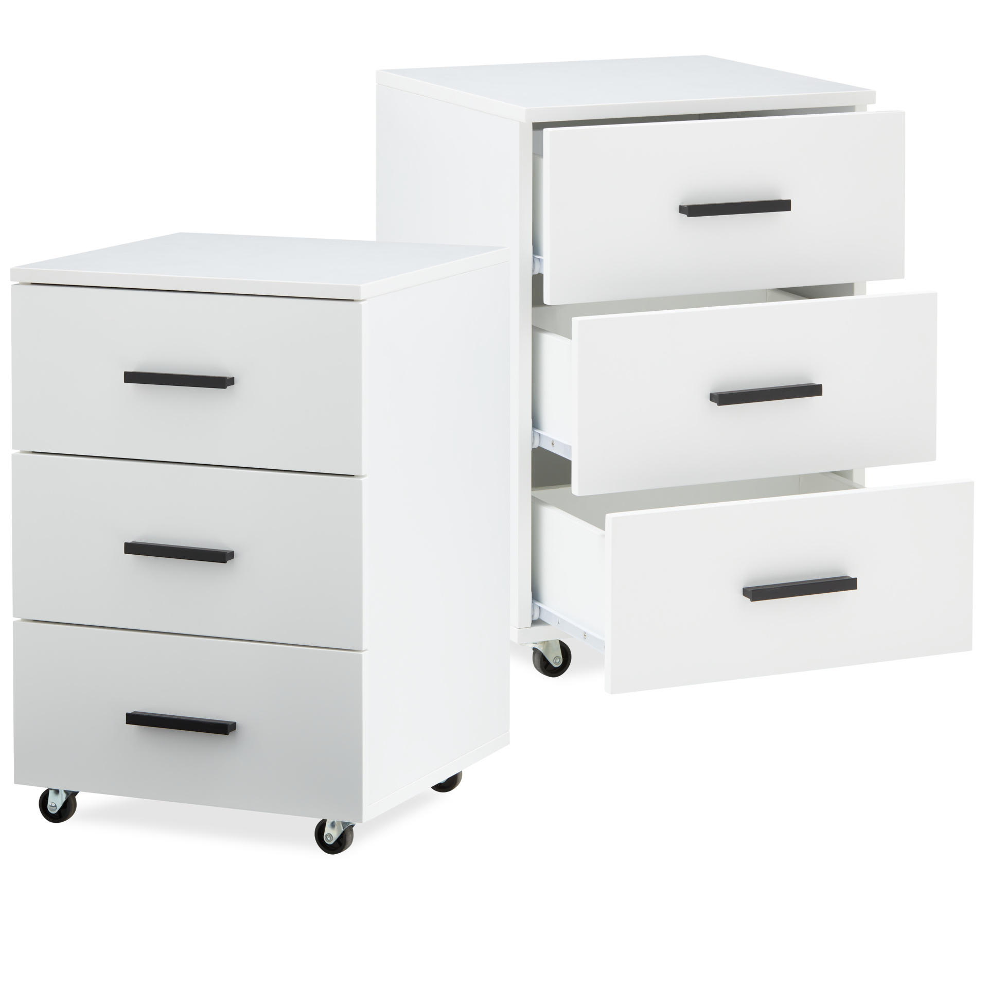 Storage with drawers cut out isolated transparent background