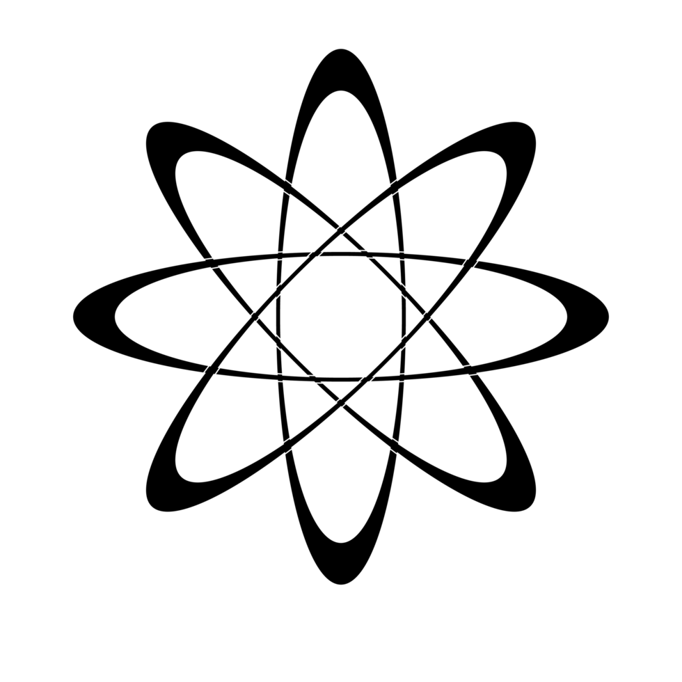 ein Atom im schwarz Illustration zeichnen png