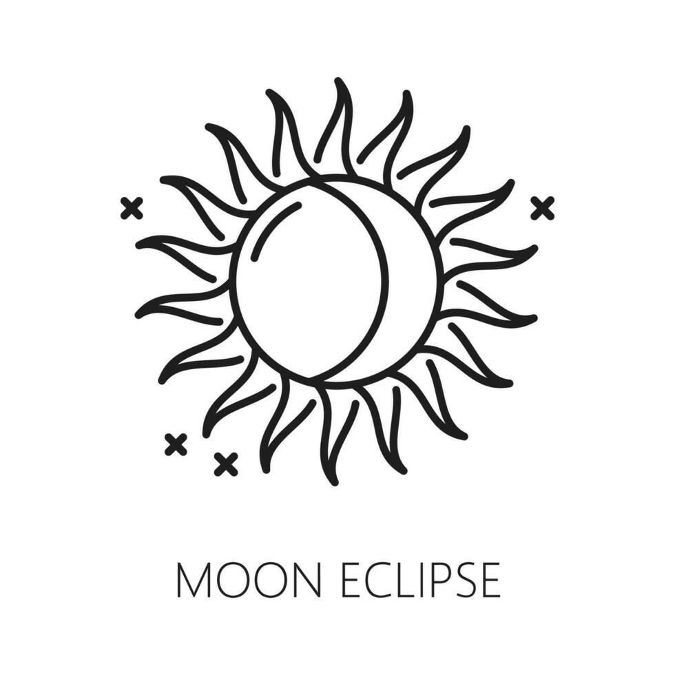 Moon eclipse icon, witchcraft, esoteric astrology vector