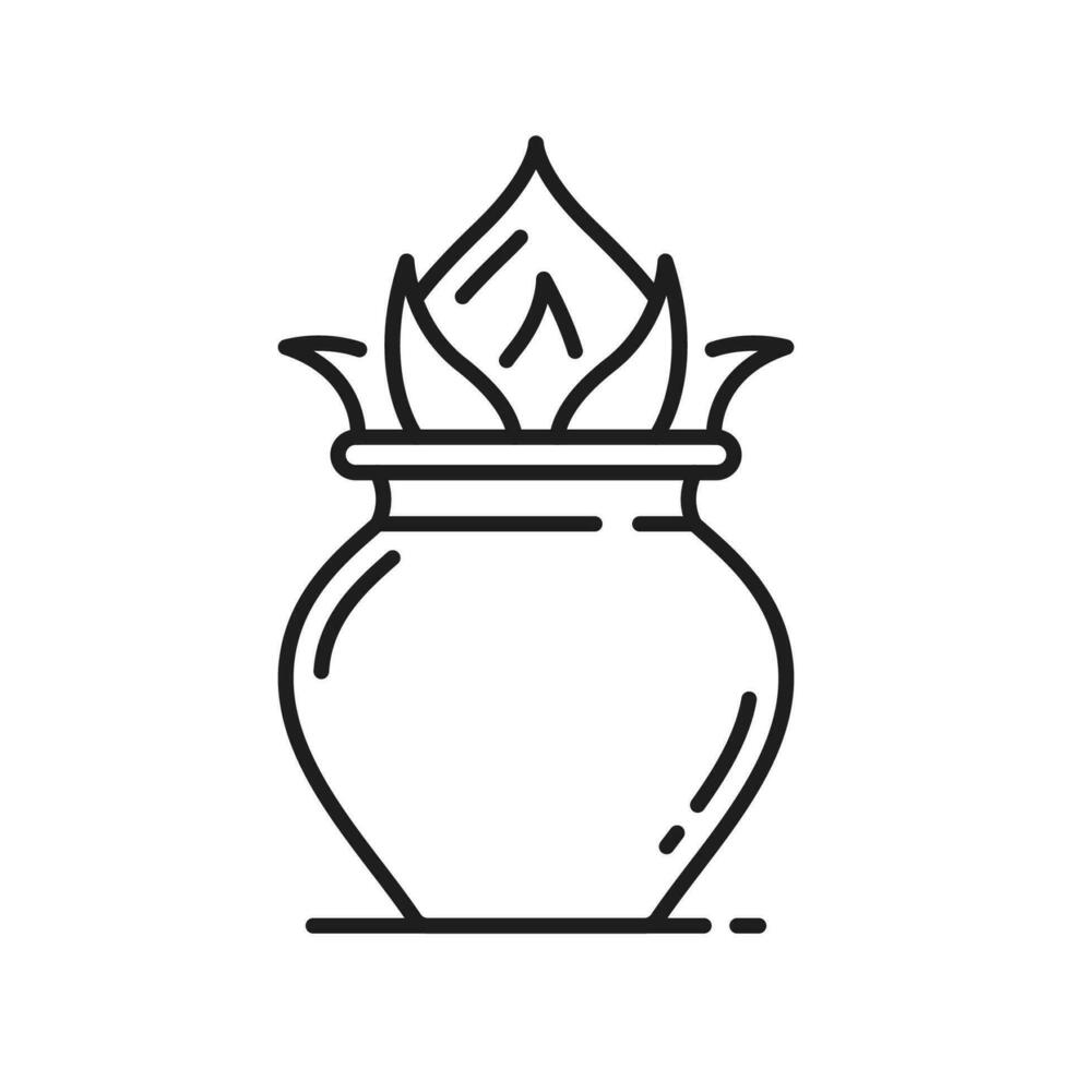 Jainism religion symbol, Kalasha pot, Jain icon vector
