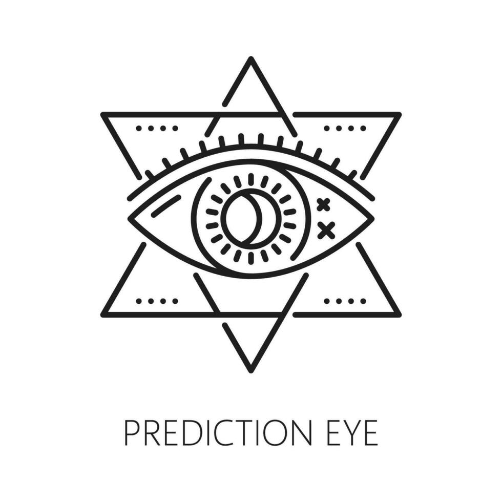 Prediction providence eye, witchcraft magic icon vector