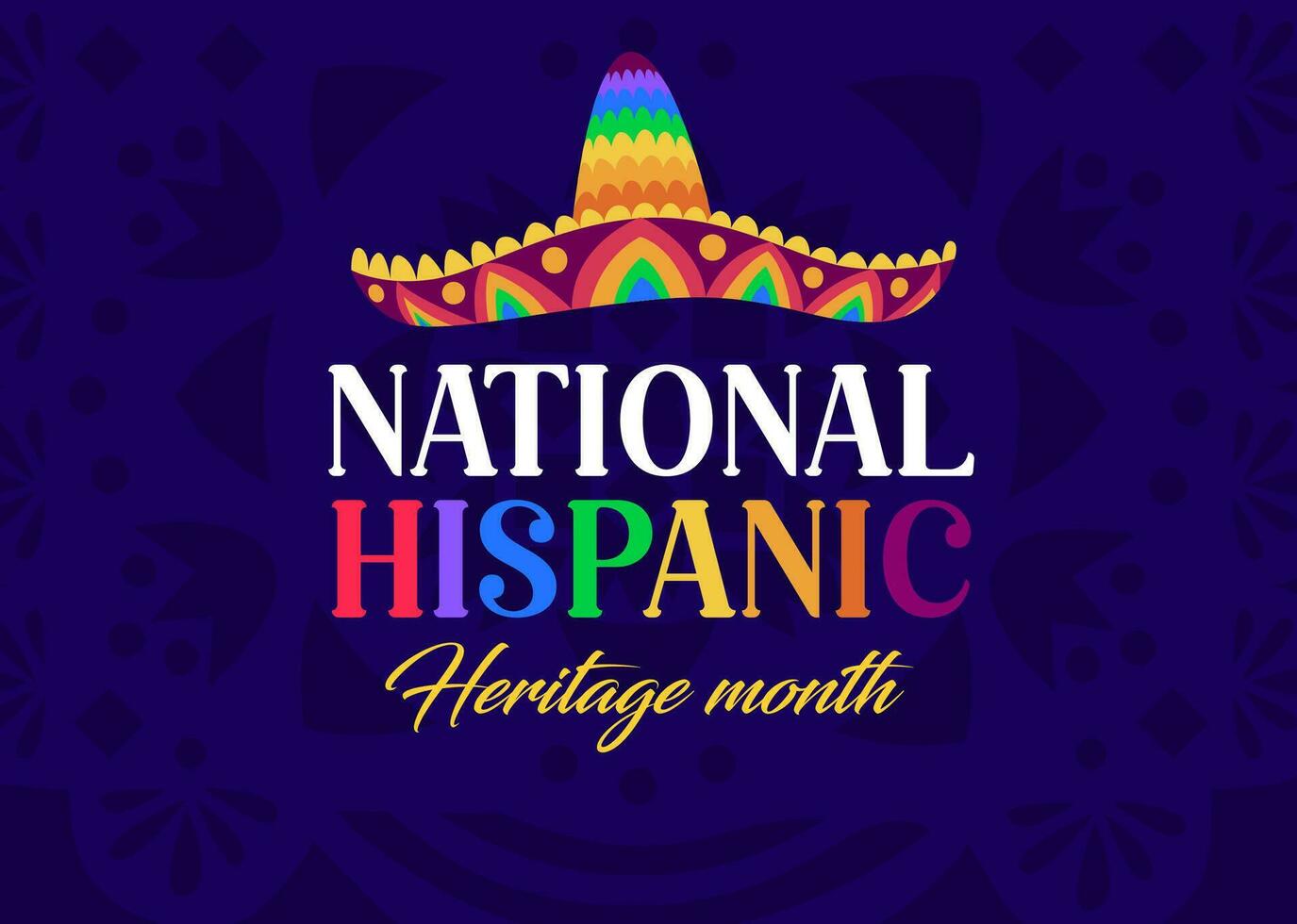 Sombrero hat on national hispanic heritage month vector