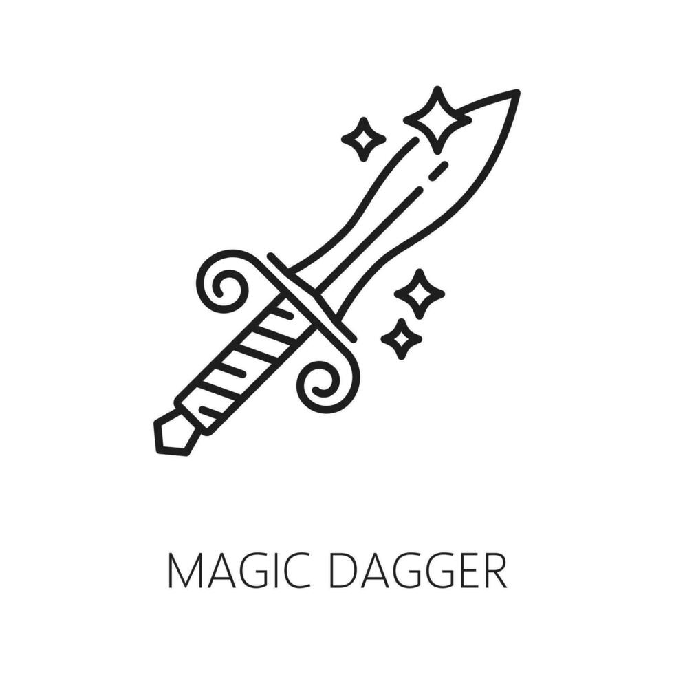Magic dagger witchcraft and magic line art icon vector