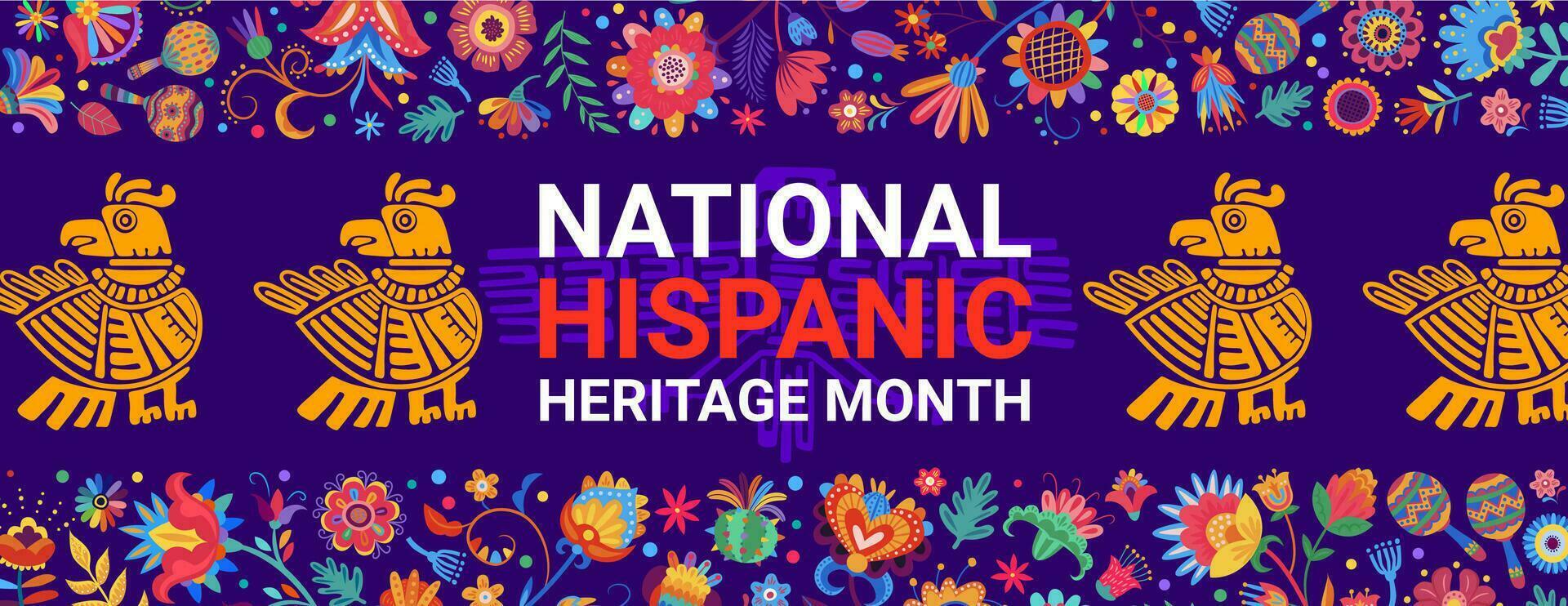 Mayan aztec totem national hispanic heritage month vector