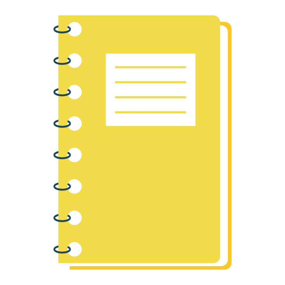 School spiral notebook icon. Vector flat illustration