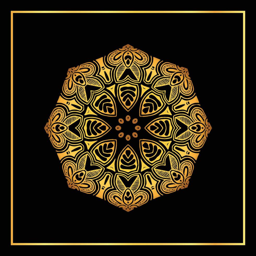 dorado mandala étnico diseño para decoraciones, huellas dactilares, y ilustración vector