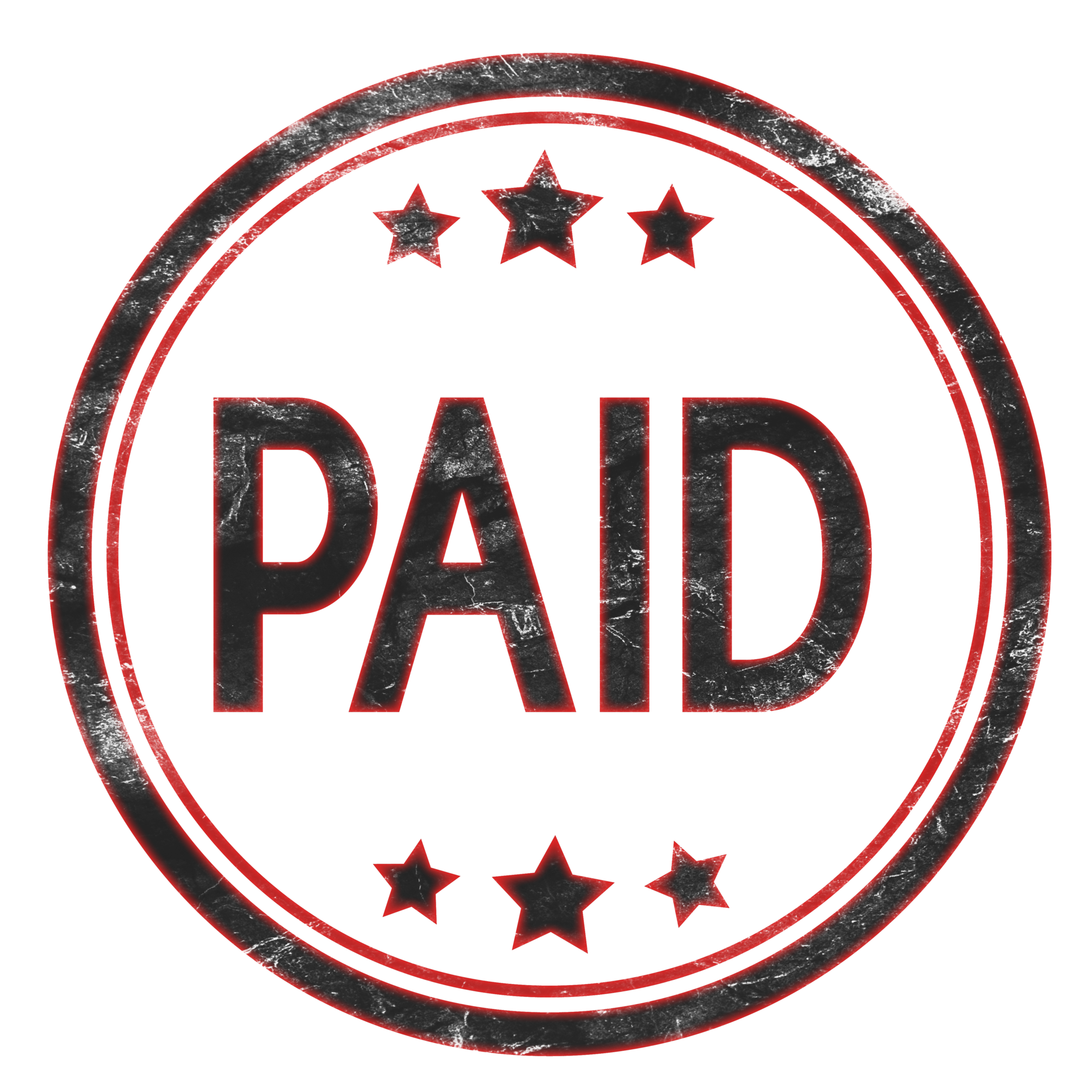 Paid Black Ink Stamp, Rubber Stamp or Seal 27383654 PNG